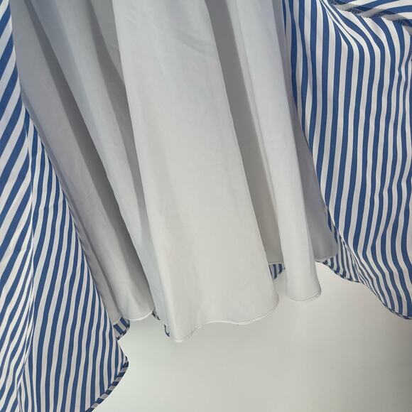 MOLLY BRACKEN Dress Size Small Stripes Nautical Fit and Flare Blue White Summer - Picture 11 of 12